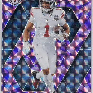 NFL 2025 Panini Mosaic: Giants - Malik Nabers #100 Mosaic Reactive Purple