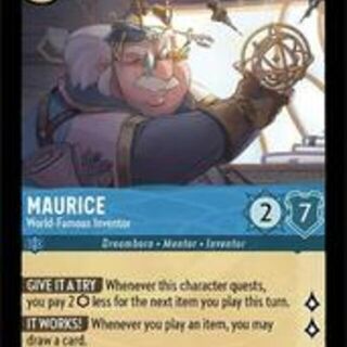 Disney Lorcana: The First Chapter RARE FOIL Maurice - World Famous Inventer #152/204