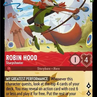 Disney Lorcana: Shimmering Skies LEGENDARY FOIL Robin Hood - Sharpshooter #118/204