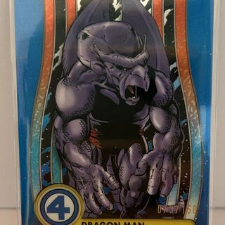 Topps Marvel 2026: Finest Fantastic Four - Dragon Man #15 Blue Refractor (73/150)