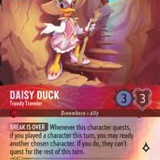 Disney Lorcana: Wilds Unknown EPIC HOLO Daisy Duck - Trendy Traveler #216/204