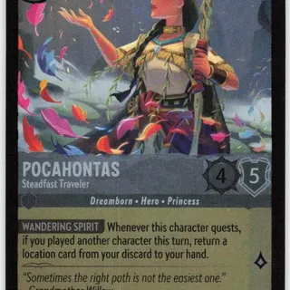 Disney Lorcana: Wilds Unknown RARE FOIL Pocahontas - Steadfast Traveler #171/204