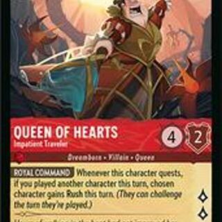 Disney Lorcana: Wilds Unknown RARE FOIL Queen Of Hearts - Impatient Traveler #122/204