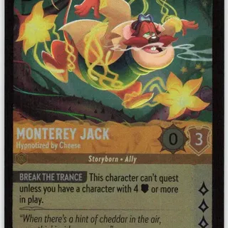 Disney Lorcana: Wilds Unknown RARE FOIL Monterey Jack - Hypnotized By Cheese #12/204