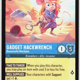Disney Lorcana: Wilds Unknown SUPER RARE Gadget Hackwrench - Resourceful Mechanic #145/204