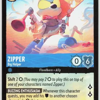Disney Lorcana: Wilds Unknown SUPER RARE Zipper - Big Helper #150/204