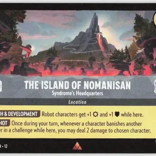 Disney Lorcana: Wilds Unknown RARE The Island Of Nomanisan - Syndrome's Headquarters #204/204