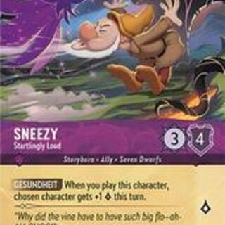 Disney Lorcana: Wilds Unknown COMMON FOIL Sneezy - Startlingly Loud #42/204