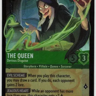 Disney Lorcana: Wilds Unknown LEGENDARY FOIL The Queen - Devious Disguise #90/204