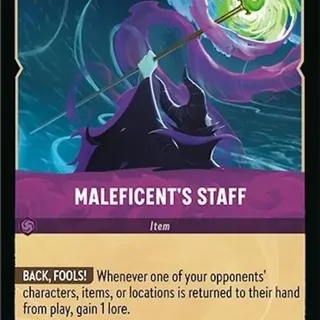 Disney Lorcana: Azurite Sea RARE FOIL Maleficent's Staff #65/204