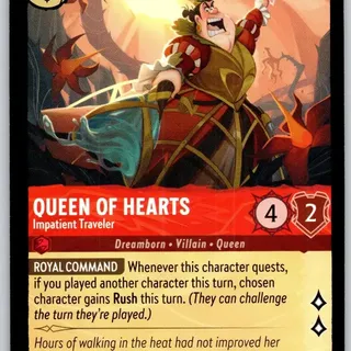 Disney Lorcana: Wilds Unknown RARE Queen Of Hearts - Impatient Traveler #122/204