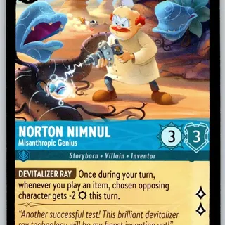 Disney Lorcana: Wilds Unknown UNCOMMON Norton Nimnul - Misanthropic Genius #146/204