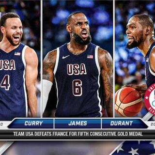 Steph Curry, LeBron James & Kevin Durant Team USA #26 2024 Topps Now