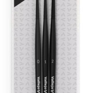 Vallejo – Brush Set – Pro Modeler – Design Set – Natural Hair (Sizes 0, 1 & 2)