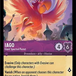 Disney Lorcana: Archazia's Island RARE FOIL Iago - Giant Spectral Parrot #49/204