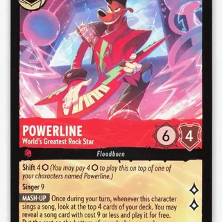 Disney Lorcana: Fabled SUPER RARE FOIL Powerline - World's Greatest Rock Star #110/204