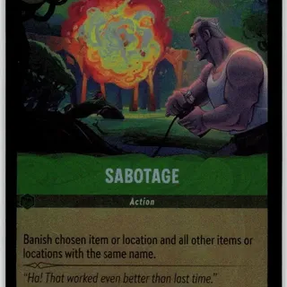Disney Lorcana: Wilds Unknown COMMON FOIL Sabotage #96/204