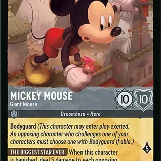 Disney Lorcana: Reign Of Jafar LEGENDARY Mickey Mouse - Giant Mouse #199/204