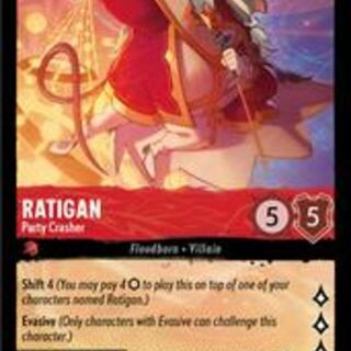 Disney Lorcana: Shimmering Skies RARE FOIL Ratigan - Party Crasher #123/204