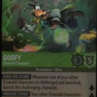 Disney Lorcana: Whispers In The Well RARE FOIL Goofy - Emerald Champion #91/204