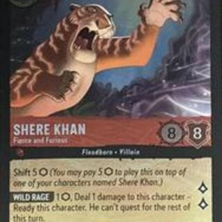 Disney Lorcana: Whispers In The Well RARE FOIL Shere Khan - Fierce And Furious #128/204