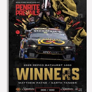 Authentic Collectables Penrite Racing 2025 Repco Bathurst 1000 Winners Signed Limited Edition Print
