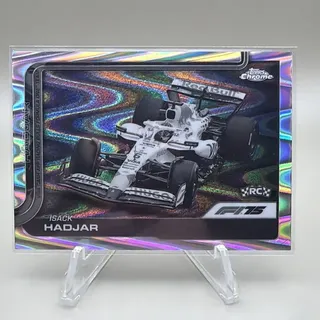 Isack Hadjar [Black White RayWave Refractor] #84 2025 Topps Chrome Formula 1