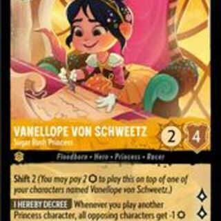 Disney Lorcana: Shimmering Skies RARE Vanellope Von Schweetz - Sugar Rush Princess #19/204