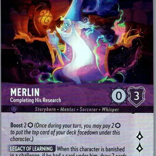 Disney Lorcana: Whispers In The Well EPIC HOLO Merlin - Completing His Research #209/204