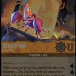 Disney Lorcana: Whispers In The Well RARE FOIL Sebastian - Loyal Crab #16/204