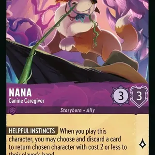 Disney Lorcana: Whispers In The Well UNCOMMON FOIL Nana - Canine Caregiver #53/204