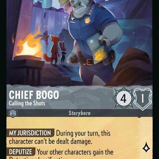 Disney Lorcana: Whispers In The Well RARE Chief Bogo - Calling The Shots #185/204
