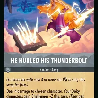 Disney Lorcana: Whispers In The Well UNCOMMON FOIL He Hurled His Thunderbolt #197/204