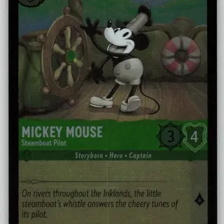 Disney Lorcana: Fabled COMMON FOIL Mickey Mouse - Steamboat Pilot #80/204