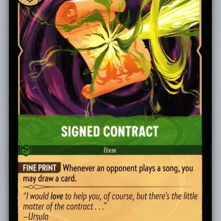 Disney Lorcana: Fabled UNCOMMON FOIL Signed Contract #101/204
