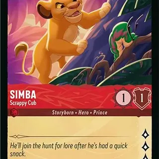 Disney Lorcana: Fabled RARE FOIL Simba - Scrappy Cub #105/204