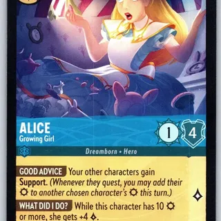 Disney Lorcana: Fabled SUPER RARE FOIL Alice - Growing Girl #160/204