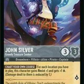Disney Lorcana: Fabled RARE John Silver - Greedy Treasure Seeker #192/204