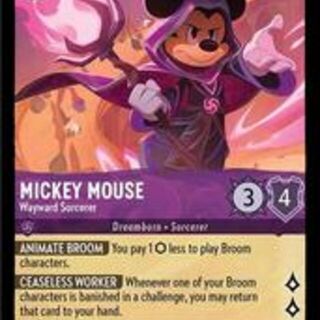 Disney Lorcana: First Chapter SUPER RARE FOIL Mickey Mouse - Wayward Sorcerer #51/204