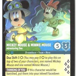 Disney Lorcana: Attack Of The Vines LEGENDARY Mickey Mouse & Minnie Mouse - Adventuring Duo #99/207