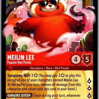 Disney Lorcana: Attack Of The Vine LEGENDARY Meilin Lee - Popular Red Panda #125/207