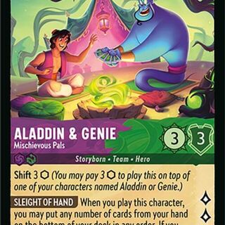Disney Lorcana: Attack Of The Vine SUPER RARE Aladdin & Genie - Mischievous Pals #59/207