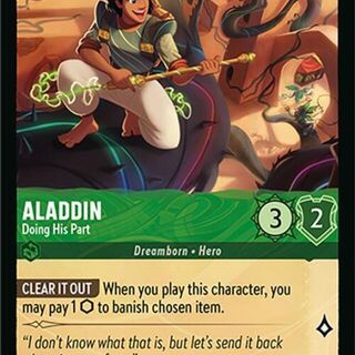 Disney Lorcana: Attack Of The Vine COMMON Aladdin - Doing His Part #85/207