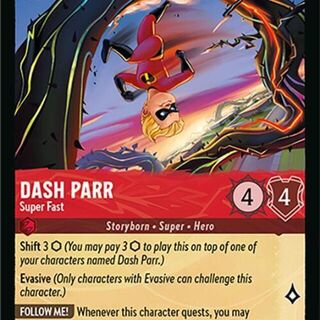 Disney Lorcana: Attack Of The Vine RARE Dash Parr - Super Fast #109/207