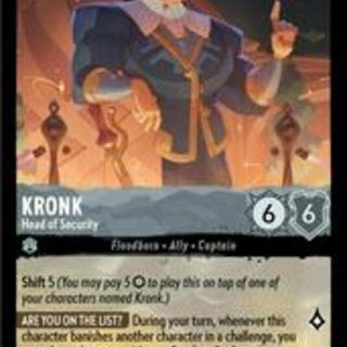 Disney Lorcana: Shimmering Skies SUPER RARE Kronk - Head Of Security #185/204