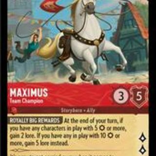 Disney Lorcana: Shimmering Skies SUPER RARE Maximus - Team Champion #105/204