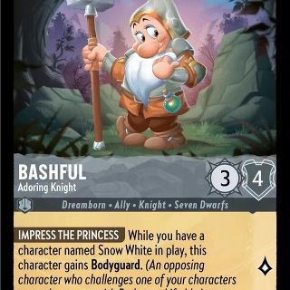 Disney Lorcana: Shimmering Skies UNCOMMON FOIL Bashful - Adoring Knight #189/204