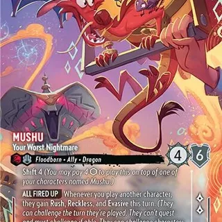 Disney Lorcana: Reign Of Jafar ENCHANTED Mushu - Your Worst Nightmare #218/204