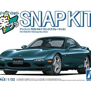 Mazda Efini RX-7 FD3S #04 Montego Blue Mica Snap Kit - Aoshima 1/32
